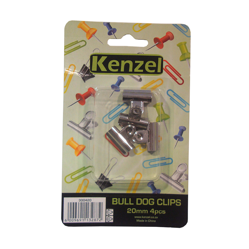 Bull Dog Clips 20mm 4pcs/card Kenzel